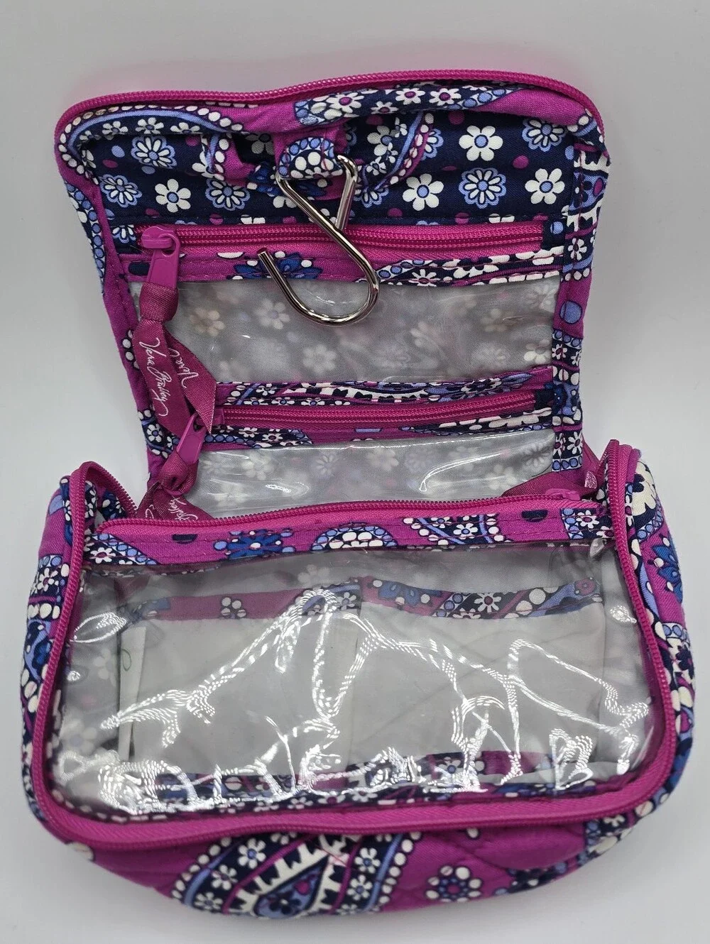 Vera Bradley Boysenberry Mini Hanging Travel Organizer Cosmetic Toiletry Bag